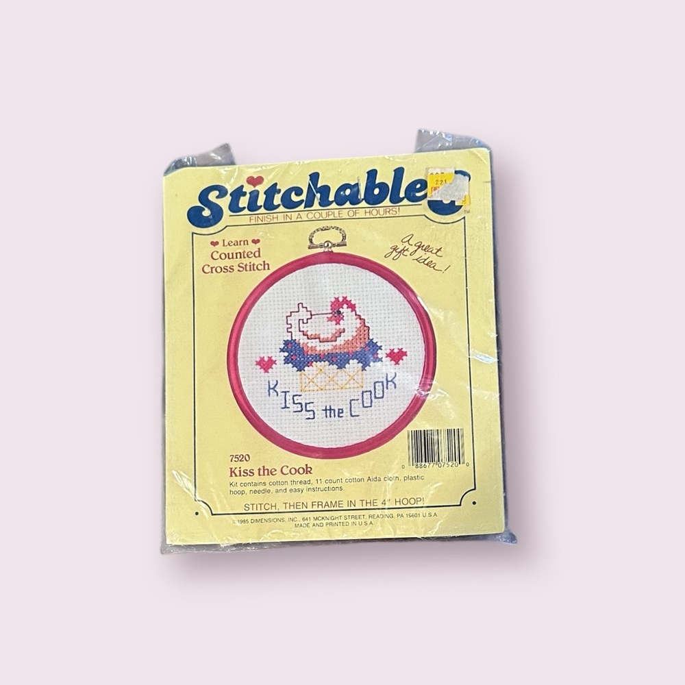 Vintage Stitchables 'Kiss the Cook' Chicken Counted Cross Stitch Kit No. 7520